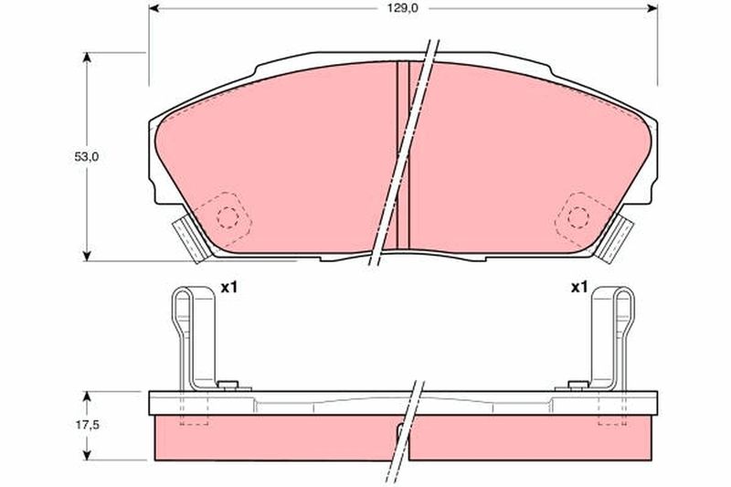 Комплект гальмівних накладок, дискове гальмо TRW GDB3034