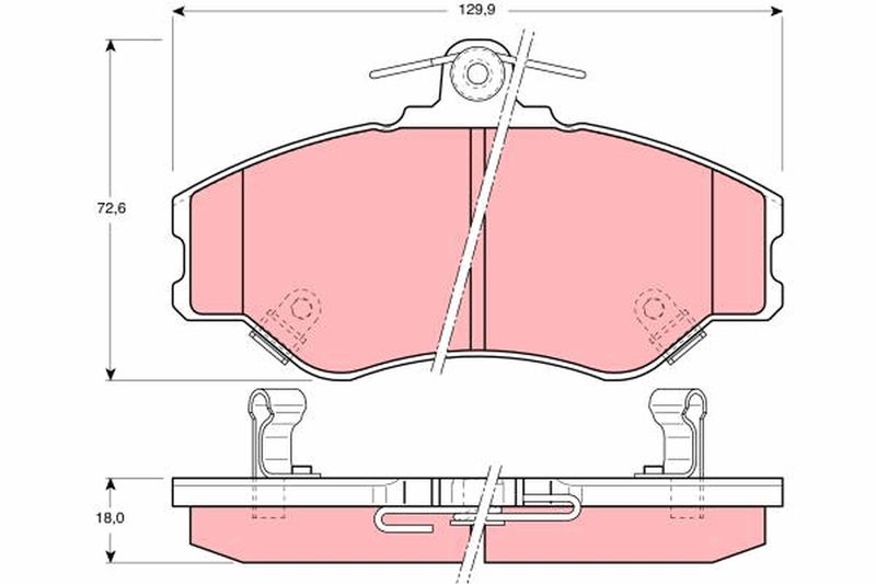 Комплект гальмівних накладок, дискове гальмо TRW GDB3089