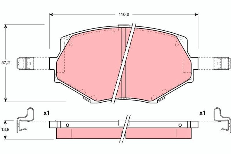 Комплект гальмівних накладок, дискове гальмо TRW GDB3103