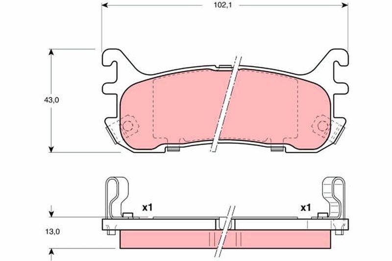 Brake Pad Set, disc brake TRW GDB3129