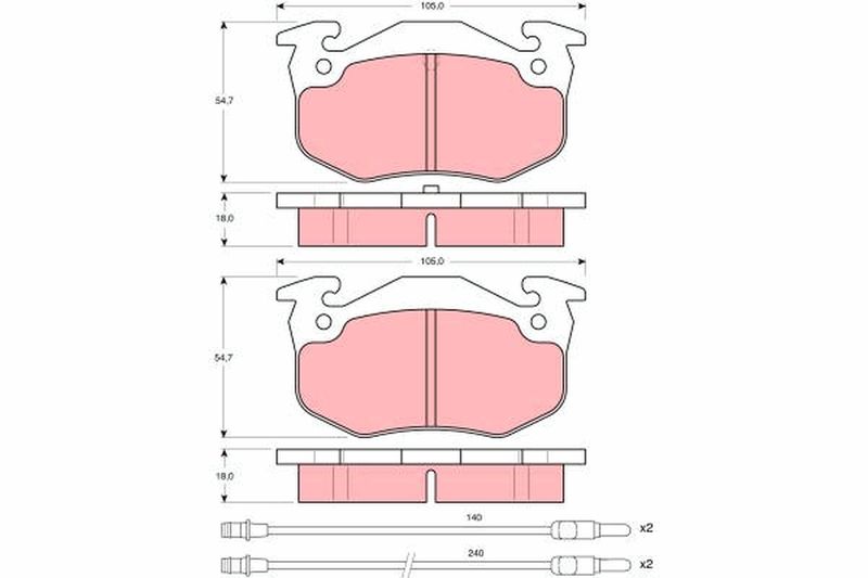 Brake Pad Set, disc brake TRW GDB313