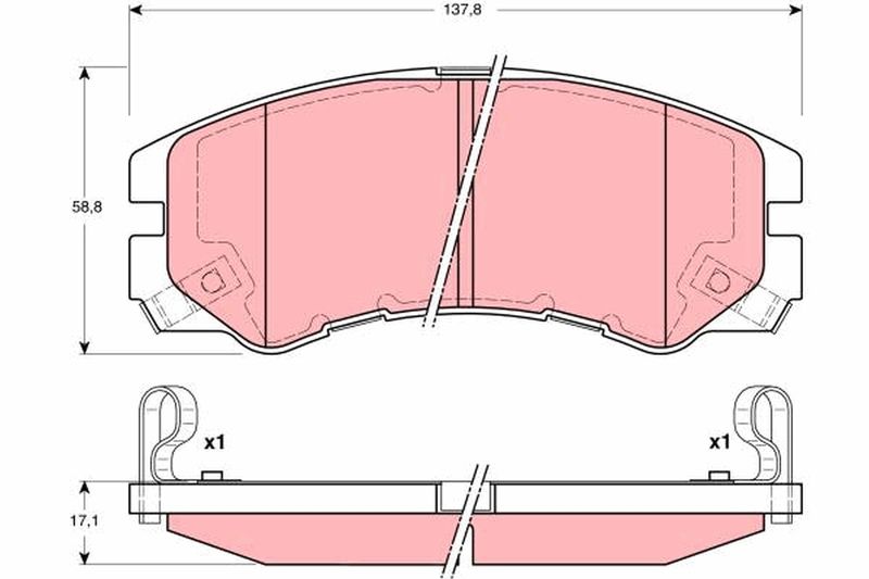 Brake Pad Set, disc brake TRW GDB3162