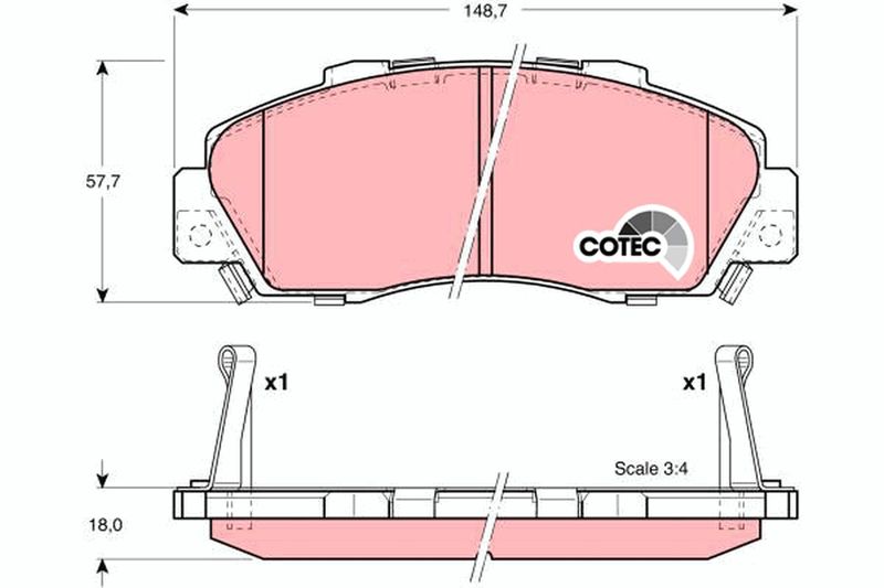 Brake Pad Set, disc brake TRW GDB3177