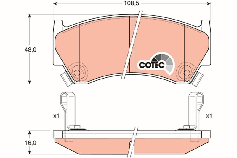 Brake Pad Set, disc brake TRW GDB3180