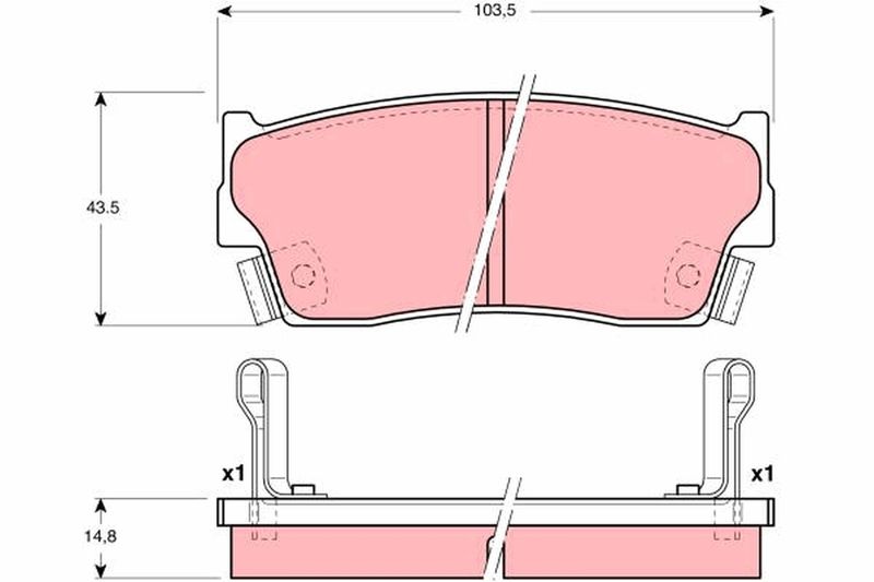 Комплект гальмівних накладок, дискове гальмо TRW GDB3183