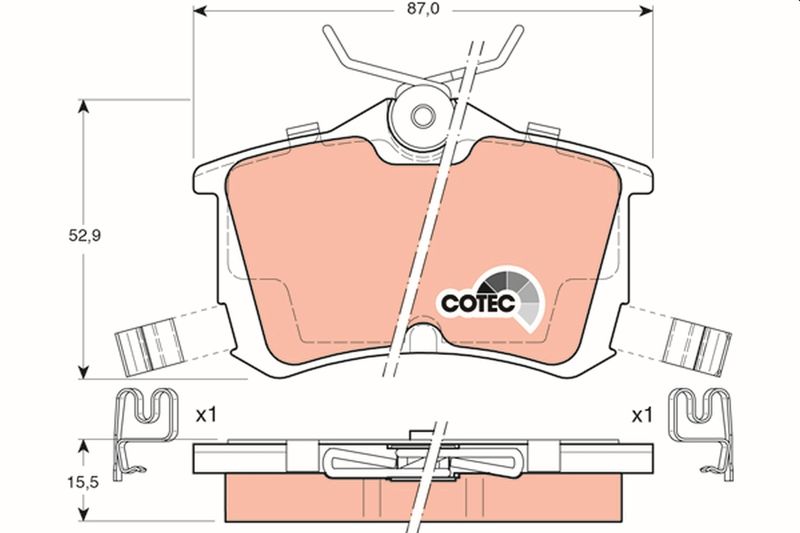 Brake Pad Set, disc brake TRW GDB3190