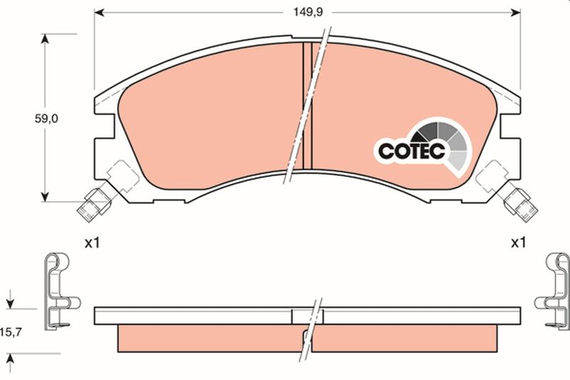 Brake Pad Set, disc brake TRW gdb3200