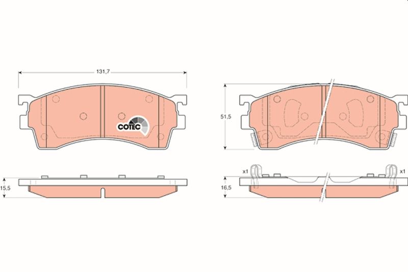 Brake Pad Set, disc brake TRW GDB3209