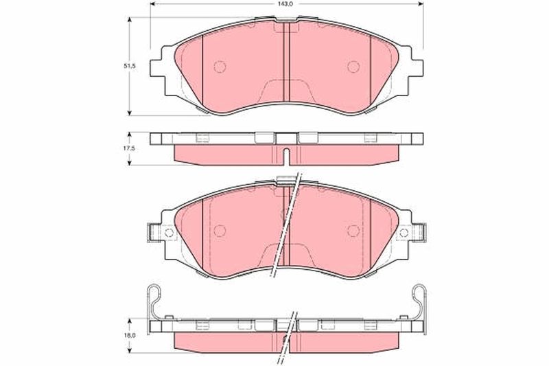 Brake Pad Set, disc brake TRW GDB3216