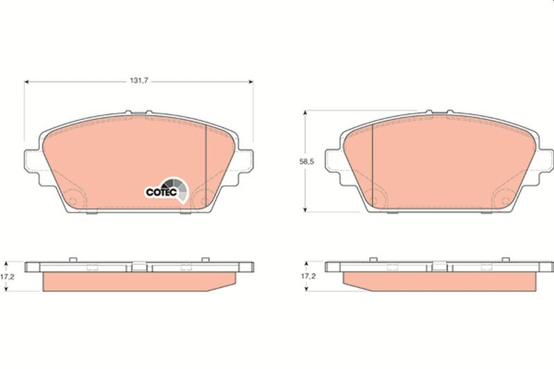 Brake Pad Set, disc brake TRW GDB3227