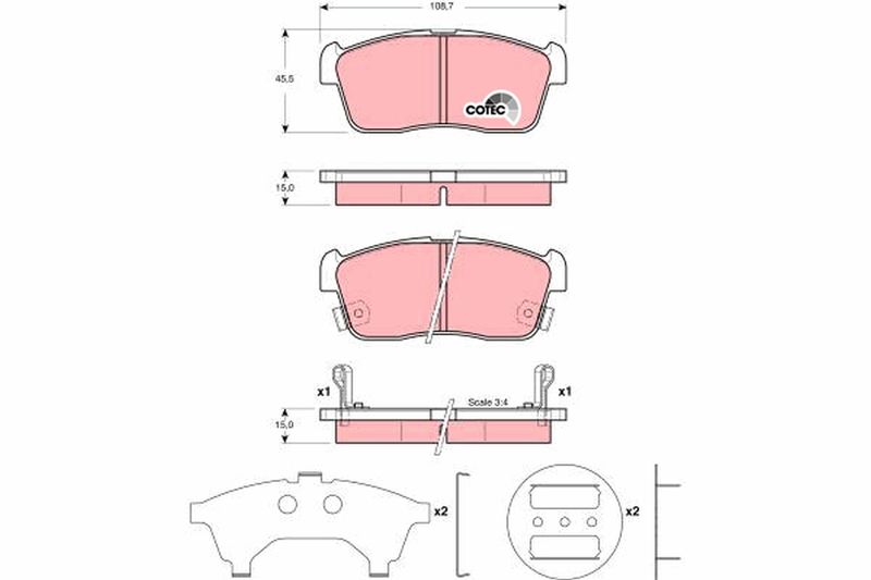 Brake Pad Set, disc brake TRW GDB3236