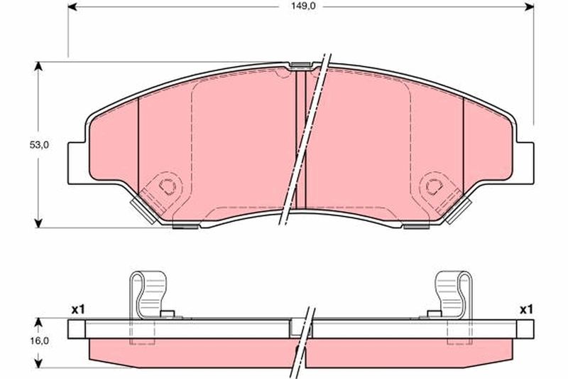 Комплект гальмівних накладок, дискове гальмо TRW GDB3241