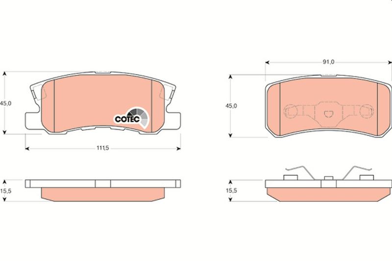 Brake Pad Set, disc brake TRW GDB3247