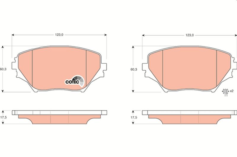 Brake Pad Set, disc brake TRW GDB3251