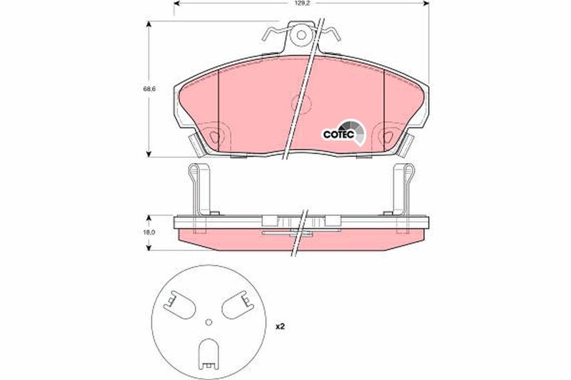 Brake Pad Set, disc brake TRW GDB3267