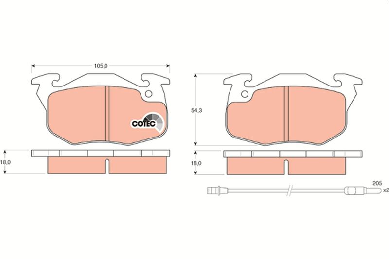 Brake Pad Set, disc brake TRW GDB327