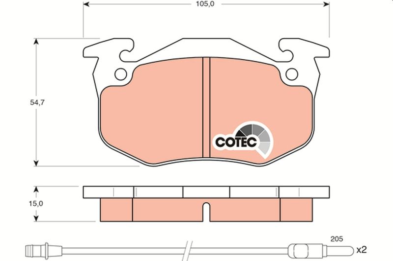 Brake Pad Set, disc brake TRW GDB328