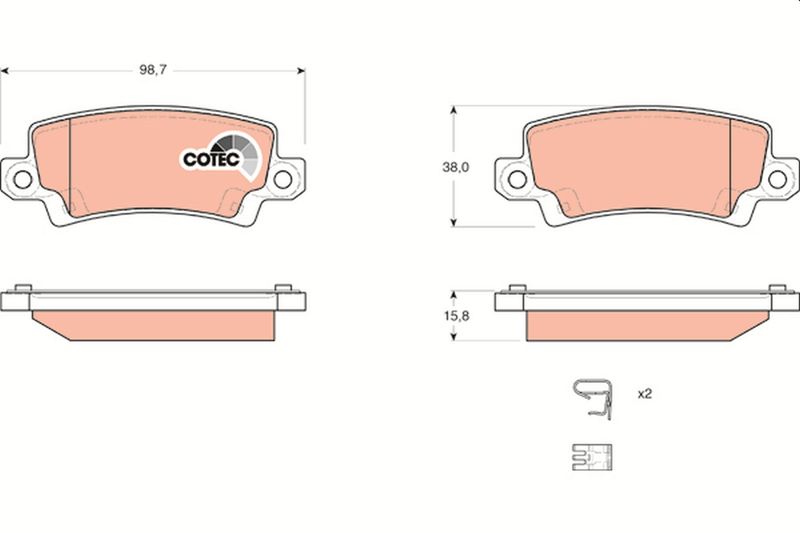 Brake Pad Set, disc brake TRW GDB3289