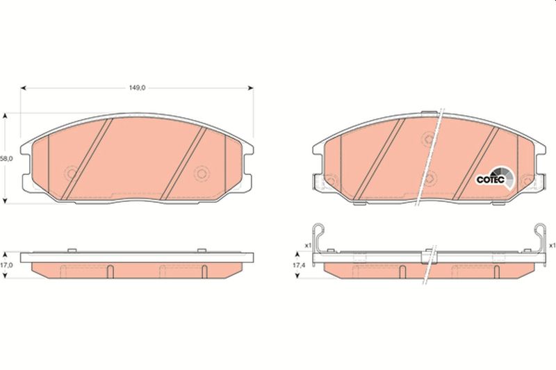 Brake Pad Set, disc brake TRW GDB3297