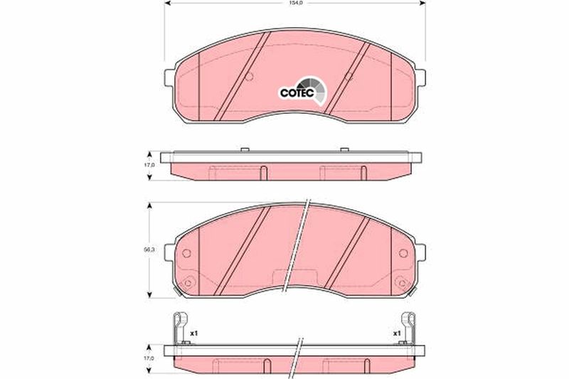 Brake Pad Set, disc brake TRW GDB3301