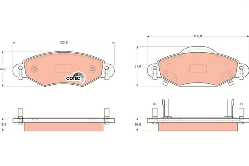 Brake Pad Set, disc brake TRW GDB3324