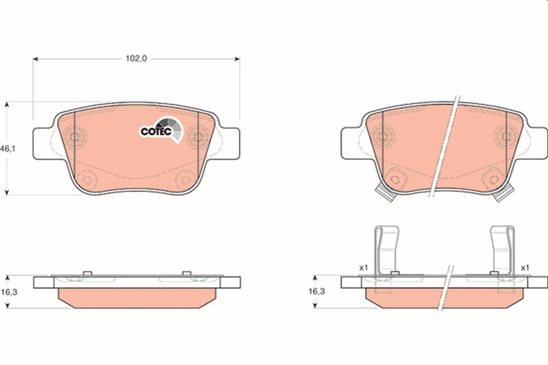 Brake Pad Set, disc brake TRW GDB3337