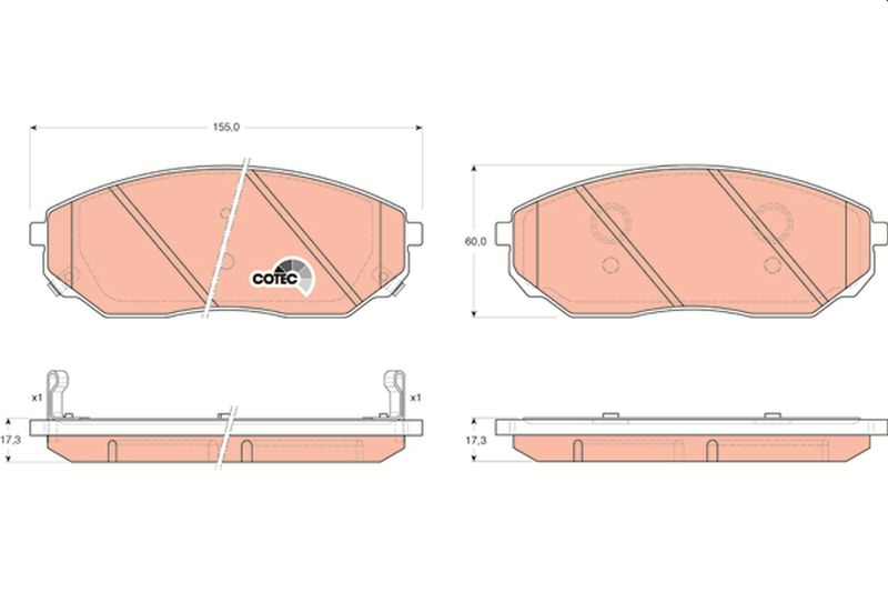 Brake Pad Set, disc brake TRW GDB3343