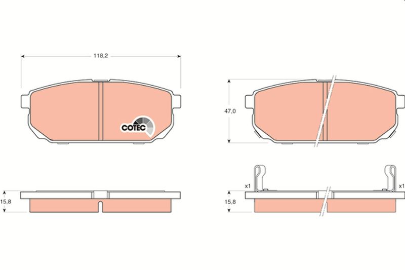 Brake Pad Set, disc brake TRW GDB3344