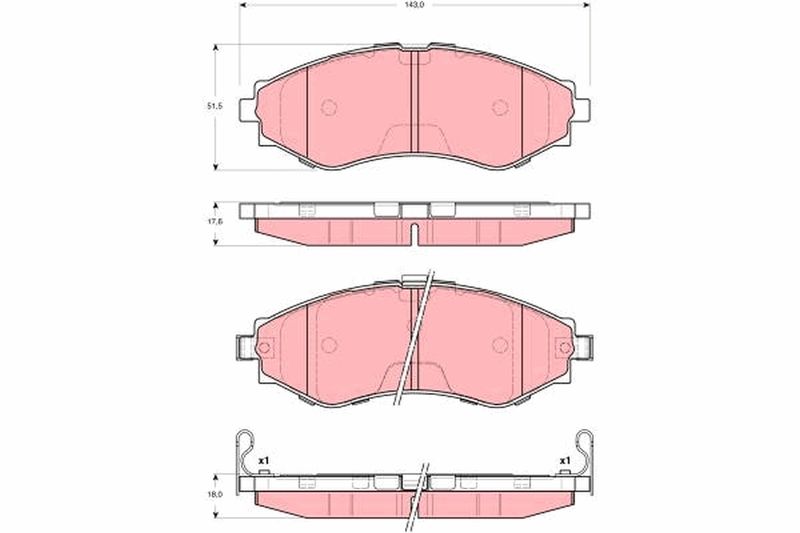 Brake Pad Set, disc brake TRW GDB3345