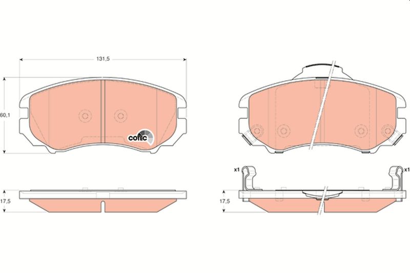 Brake Pad Set, disc brake TRW GDB3352