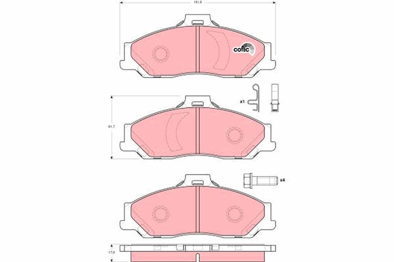 Комплект гальмівних накладок, дискове гальмо TRW GDB3353