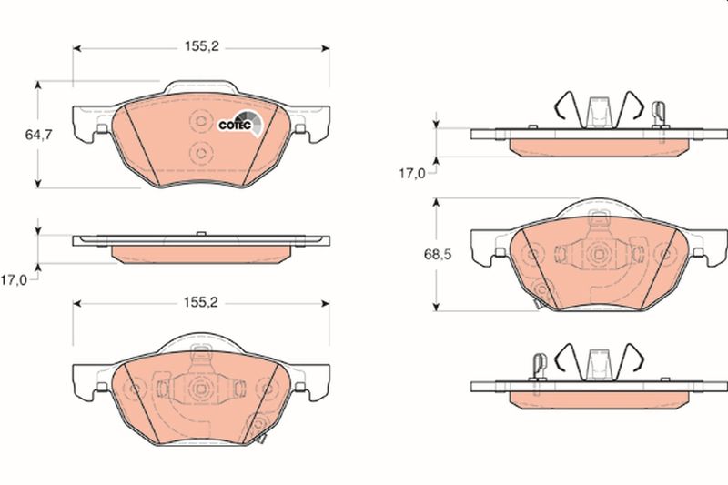 Brake Pad Set, disc brake TRW GDB3355