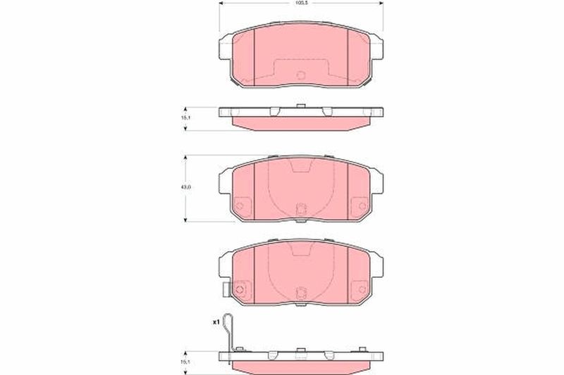 Комплект гальмівних накладок, дискове гальмо TRW GDB3357