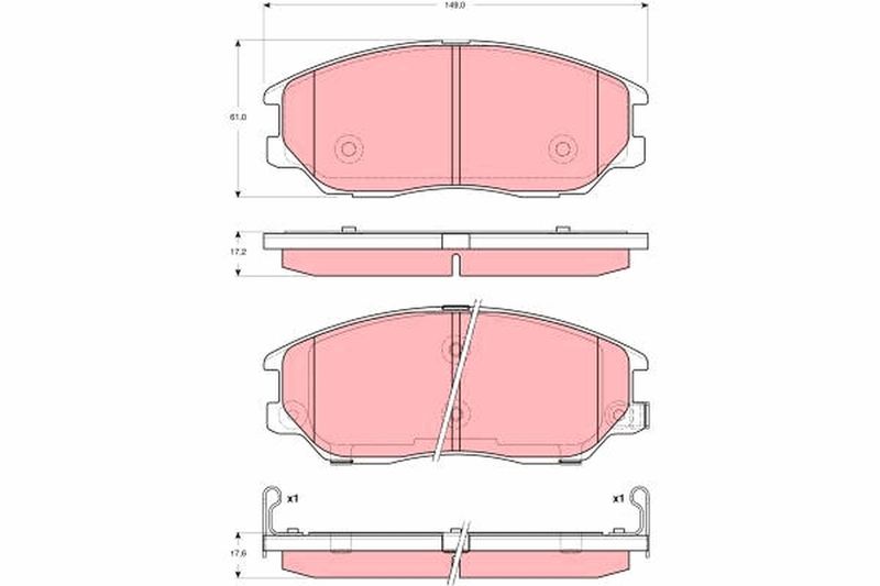 Комплект гальмівних накладок, дискове гальмо TRW GDB3360