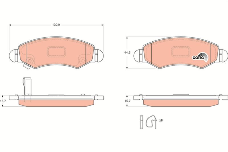 Brake Pad Set, disc brake TRW GDB3363