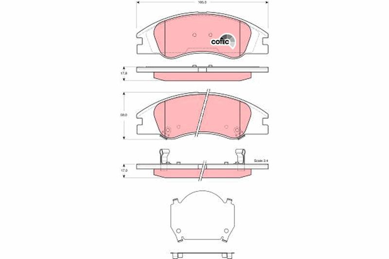 Brake Pad Set, disc brake TRW GDB3367