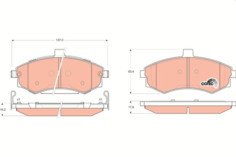 Brake Pad Set, disc brake TRW GDB3378