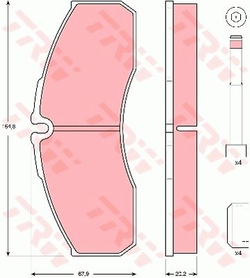 Комплект гальмівних накладок, дискове гальмо TRW GDB3385