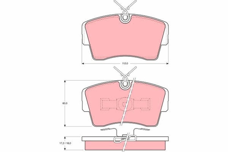 Комплект гальмівних накладок, дискове гальмо TRW GDB339