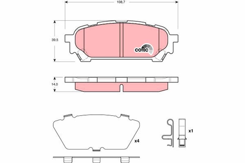 Brake Pad Set, disc brake TRW GDB3395