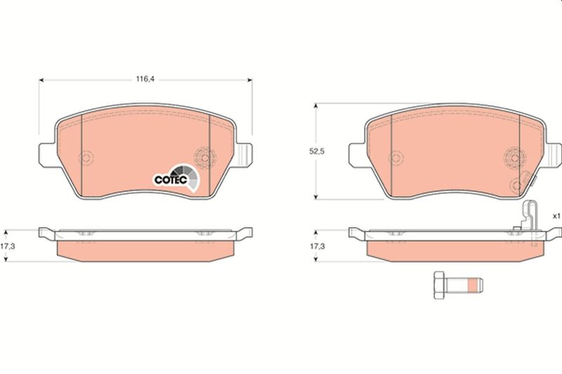 Brake Pad Set, disc brake TRW GDB3396