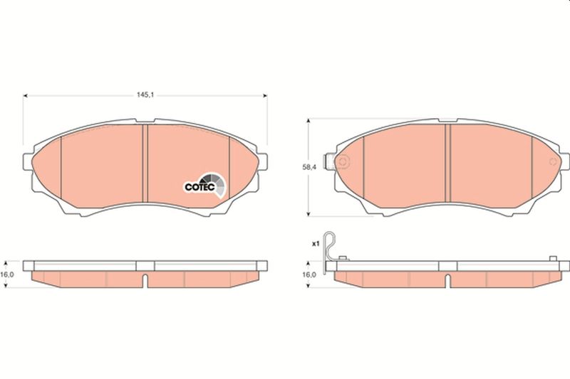 Brake Pad Set, disc brake TRW gdb3403