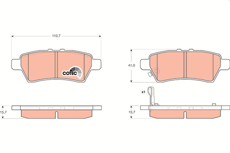 Brake Pad Set, disc brake TRW GDB3405