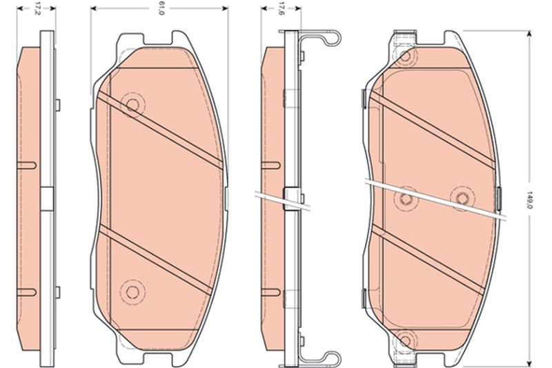 Brake Pad Set, disc brake TRW GDB3412