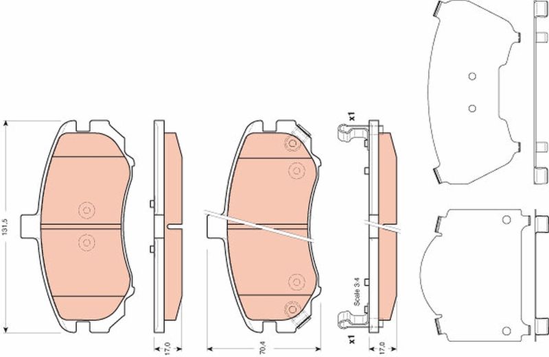 Brake Pad Set, disc brake TRW GDB3431