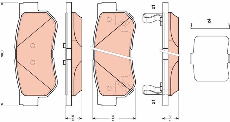 Brake Pad Set, disc brake TRW GDB3432