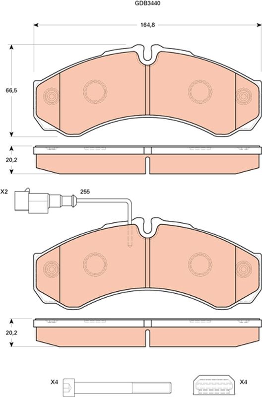 Brake Pad Set, disc brake TRW GDB3440