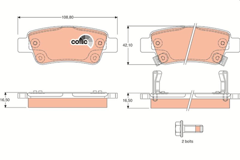 Brake Pad Set, disc brake TRW GDB3446