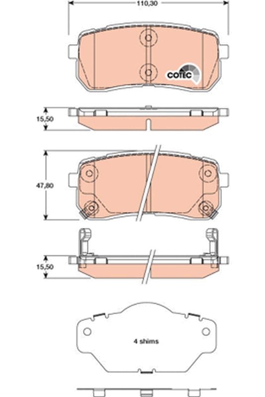 Brake Pad Set, disc brake TRW GDB3449