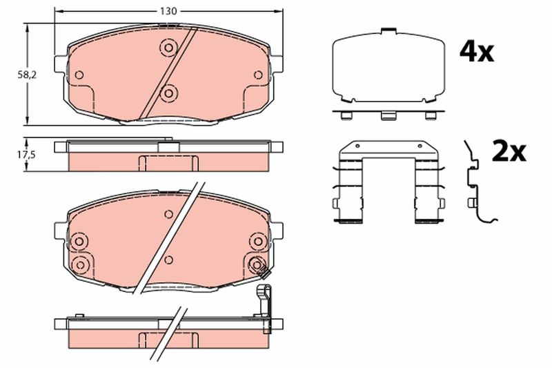 Brake Pad Set, disc brake TRW GDB3450